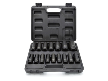 Geko Zestaw nasadek udarowych długich 1/2" 10-32mm 16 sztuk