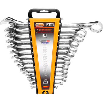 Richmann klucze płasko-oczkowe calowe 14 elementów C6349