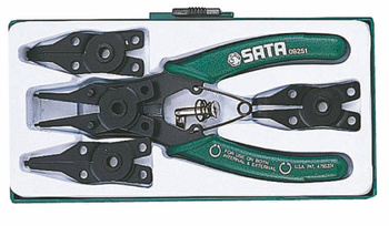 Sata zestaw 5 szczypiec do pierścieni zabezpieczających z wymiennymi końcówkami