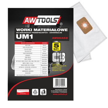 AWTOOLS WORKI Z MIKROWŁÓKNINY kpl.5szt. UM1, GAS35/VC3011L/VC3510L/VC3511L