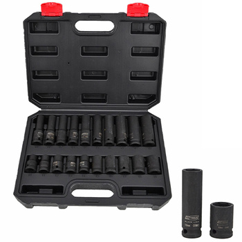 AwTools zestaw nasadek udarowych krótkich i długich 1/2" 20 elementów