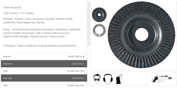 TARNIK SKOŚNY NA SZLIFIERKĘ KĄTOWĄ T17 125x22,2