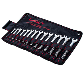 Grosley zestaw kluczy płasko-oczkowych Polerowanych 14 sztuk 6-19mm