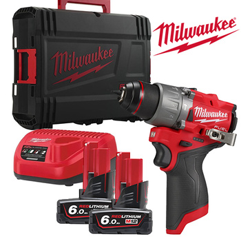 Milwaukee wkrętarka udarowa akumulatorowa M12FPD2-602X 45Nm 2x6,0Ah 4933479870