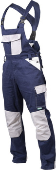 Stalco ogrodniczki Industry Line granatowo białe spodnie robocze