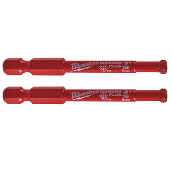 Milwaukee wiertło 1/4" do wiercenia na mokro Diamond Max 5mm 2 sztuki  4932479231