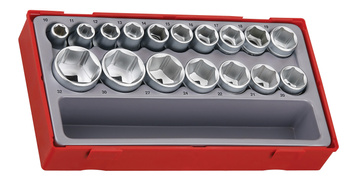 TengTools zestaw 17 nasadek 6-kątnych z chwytem kwadratowym 1/2" 