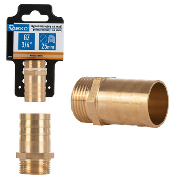 GEKO Nypel mosiężny na wąż 25mm – gwint zew. 3/4" G70172