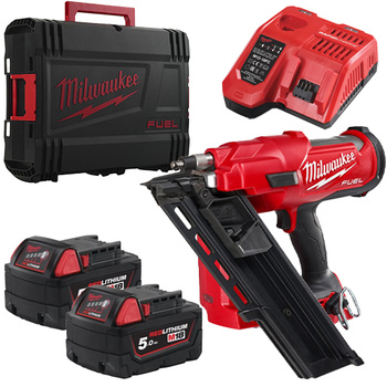Zestaw Milwaukee gwoździarka M18FFN + Ładowarka + 2x akumulator 5ah