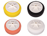 APP M14 FOAM PAD GĄBKI POLERSKIE D150/H50 Z KLASYCZNEJ PIANKI PU, GŁADKIE, MOCOWANE NA GWINT M14 CZARNY MIĘKKA M14 D150 H50