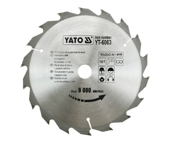YATO PIŁA TARCZOWA WIDIOWA 185x20mm  18-ZĘBÓW  6063