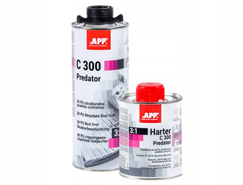 Zestaw APP C300 Predator 3:1 Czarny 600ML + Utwardzacz