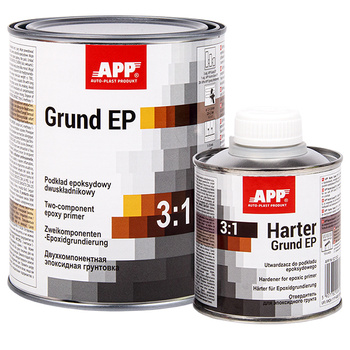 APP Grund EP 3:1 Podkład epoksydowy dwuskładnikowy jasnoszary 1,00KG + Utwardzacz Harter 200g